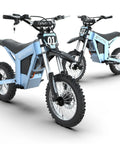 High Performance Electric Dirt Bike Kicking Up Dust With 2000W Motor And Extended Range Battery Off Road Mini Motorcycle in blue