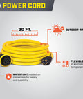30 Amp Indoor Transfer Switch With 25 Foot Generator Cord, Weather Resistant Inlet Box, Eight Circuits, UL 1008 Certified, Prewired For Easy Install, Plug And Play Indicator Lights On Rocker Switch. 30 ft power cord with watertight connectors