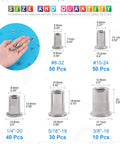 Must-Have Rivet Nut Kit 180 Pcs 304 Stainless Steel Flat Head Nutserts For Auto Home And Shop Repairs Includes size guide