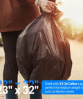 Super Tough Clear 13 Gallon Trash Bags 250 Count Bulk Stash, heavy-duty liners in 23x32 inches for kitchen waste.