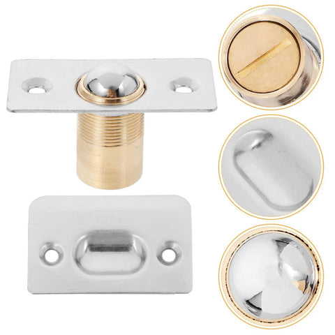 Easy Install Ball Catch Door Hardware 4 Set Kit In Stainless Steel Silver Copper Finish With Decorative Top Bead