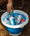 Collapsible 1.3 Gallon Camping Bucket Portable Water Container For Dishwashing Cleaning And Gear Storage holding ice and drinks