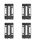 Four HGH20CA carriage blocks from Two Pack 500mm Linear Sliding Rail Guide Set for CNC machines and 3D printers, black and silver design