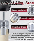 3 Pc Pipe Threading Die Set With Bolt Extractor Tool, includes alloy steel threads and features like wear-resistance and high hardness.