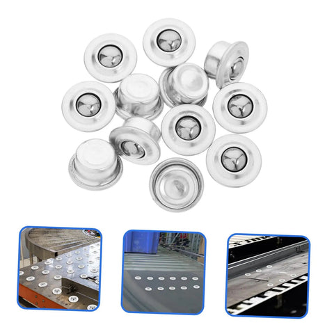 Stainless Steel Mounted Ball Bearings and Transfer Bearings With Protective Cover Beefy Swivel Wheel Casters for Smooth Movement 12 Piece Set