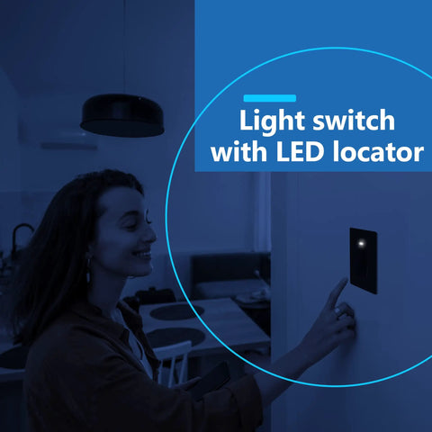 Lighted Decorator Paddle Switch For Easy On Off, 1 Pole, 15A, 277VAC, Matte Finish That Plays Nice With Decorator Wall Plates From Various Brands, Modern Look And Smooth, Quiet Operation, with LED locator