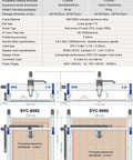 SYC-6060 and SYC-9090 specifications chart for Shop Ready Heavy Duty 4 Axis 9090 Cnc Router For Wood Engraving Milling Drilling Machine.