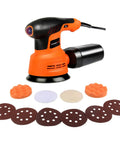 5 Inch Variable Speed Orbital Sander Kit With 6 Speed Settings From 5000 To 12000 OPM 2.4A Electric Random Orbit Sander