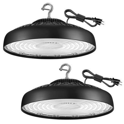 2 Pack 400W UFO LED High Bay Lights With Beastly Bright 60,000 Lumens 5000K Daylight, UL Listed 10 Ft Plug, Replaces 1600W MH HPS
