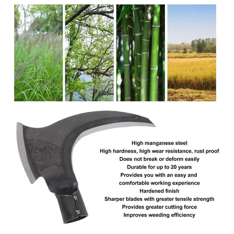 Heavy Duty Tough As Nails Manganese Steel Grass Sickle Handheld Yard Tool For Outdoor Gardening And Weed Removal Scythe Blade Cutter