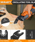 Oscillating tool blade set, 110 pcs titanium blades for metal, wood and plastic; fits Dewalt, Milwaukee, Ryobi, Rockwell, Fein
