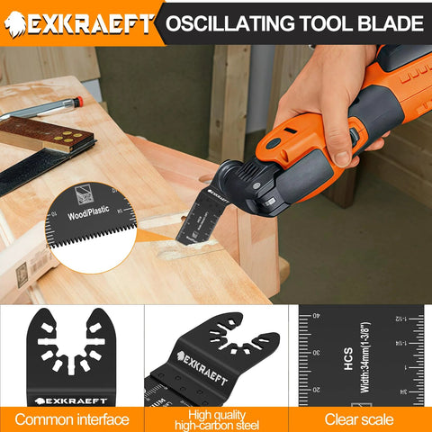 Oscillating tool blade set, 110 pcs titanium blades for metal, wood and plastic; fits Dewalt, Milwaukee, Ryobi, Rockwell, Fein