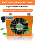 Heavy Duty Hydraulic Oil Cooler With Fan 12V DC 48W Air Cooled Oil Radiator Heat Exchanger Delivers 20 Liters Per Minute