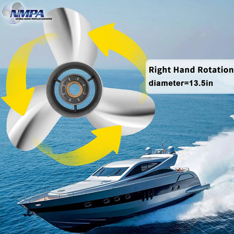 Boat Propeller For Yamaha Outboards 60 To 115 HP, Go To Upgrade Thirteen And A Half Inch By Fifteen Pitch, Right Hand Rotation, 3 Blades, Duplex Stainless Steel OEM Replacement For Yamaha 60 70 75 80 85 90 100 115 HP Motors