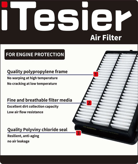 Engine And Cabin Air Filter Kit For Hyundai Palisade 2020 2025 Replace 97133-S8000 28113A9100 S8C79-AC000 WP10080 Pro Grade
