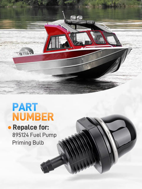 Priming Start Pump Replacement For 8HP To 20HP 4 Stroke Carb Outboard Engines With Manual Choke (2005-2008) displayed with boat