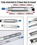 Heavy Duty Full Extension Drawer Slides And Rock Solid Cabinet Runners, silver material, various extended sizes for smooth gliding.
