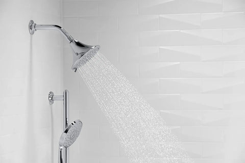 Forte Three Spray Settings Wall Mount Showerhead in Vibrant Brushed Bronze with Full Coverage and Pulsating Massage and Silk Spray 1.75 GPM