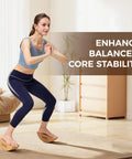 Reversible Half Moon Cork Yoga Block Pair Solid Game Changer Balance Trainer For Steady Moves And Epic Wobble Vibes in use during a workout.