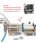 Hassle Free Pneumatic Double Head Bottle Filler Machine Semiauto Liquid Dispenser with foot pedal switch and quick adjust valve.