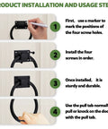 Installation guide for Three Pack Black Sliding Barn Door Ring Pulls With Screws Zinc Alloy Door Handles