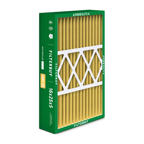 16x25x5 Air Filter MERV 11 Superior Pet And Allergy Defense Twin Pack For Home HVAC Systems Pleated Furnace AC Filter