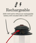 Rechargeable 800 Lumen LED Lantern With Carabiner Handle And USB C Charging Ports For Camping Power Outages And Emergencies close-up