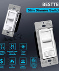 Front view of Ultra Slim Dimmable Light Switch Six Pack for LED CFL Halogen and Incandescent Bulbs Single Pole or 3 Way ETL Listed