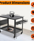 Hella Sturdy Steel Welding Workbench Table With Roll Away Casters And Side Tool Tray 36 X 24 Inch product dimensions with weight capacity.