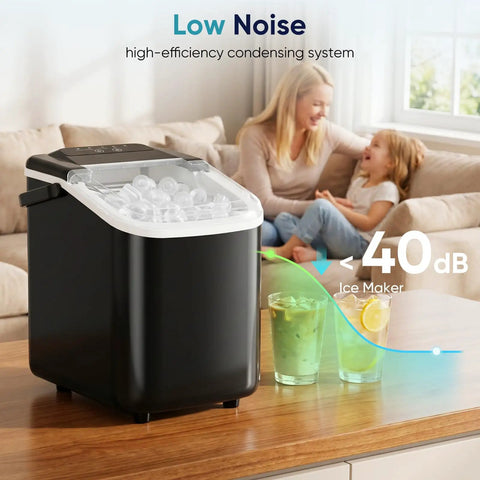 Dope Countertop Ice Maker With Built In Handle Lets You Score 9 Bullet Ice Cubes In 6 To 8 Minutes Up To 26 Lbs Per Day Auto Clean on table