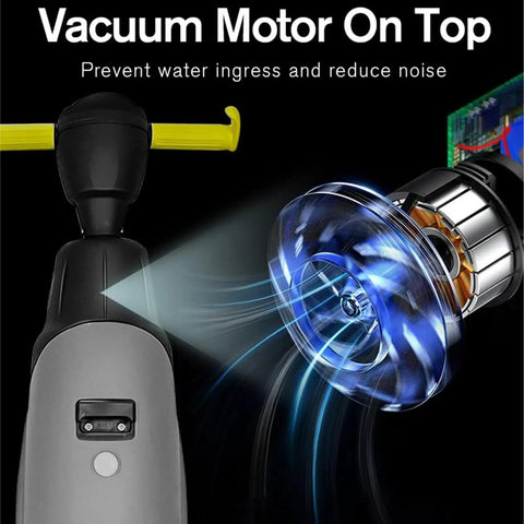 Ultra Powerful Handheld Sweeper With Brushing Washing And Blowing Dry Functions For Hard Floors. Features Dual Shaft Roller Brushes, Rotating Head, 80 Min Battery Life, And Adjustable Speed Settings. Perfect For Hotels Malls And Offices To Tackle Heavy