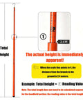 Adjustable Surveying Rod Pro-Grade Aluminum Pole Extends From 16.4 To 59.1 Ft showing height measurement detail, 2.4m mark highlighted.