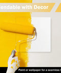No Sweat 8X8 Inch Drywall Access Panel Tool Free Install Spring Loaded Wall Hole Cover For Hvac Plumbing And Wiring being painted yellow.