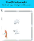 Led Dimmable Under Cabinet Lighting Kit With Hand Wave Activation, connectors visible, white background, emphasis on easy installation