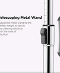 Telescoping metal wand of the Legit Bagless Canister Vacuum Cleaner for adjustable height cleanups.