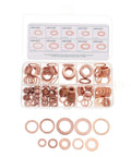 Badass 200 Pc Copper Sealing Washer Kit With Assorted Sizes For Home Garage Leak Repair Heavy Duty Oil Seals Rust Proof Flat Gaskets Perfect Seal Fast Install Save Time And Money Super Cool Deal, clear storage box