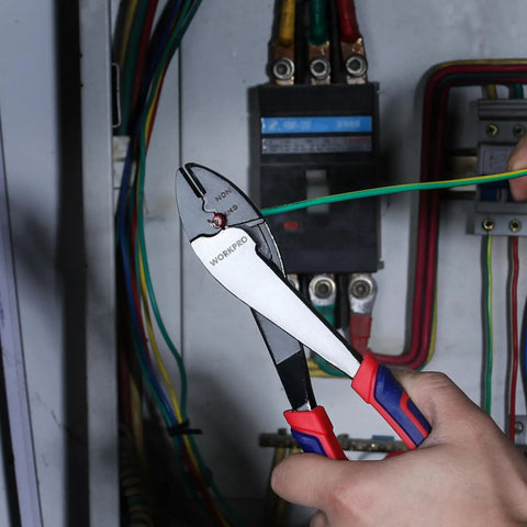 Heavy Duty Wire Cutter Crimper Tool For 10 To 22 AWG Terminals And Connectors Insulated And Non Insulated used for wiring tasks