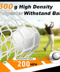 Close-up of net structure from Portable Golf Hitting Net 10x7ft With Durable Fiberglass Frame And Silent Target at golf course