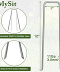 Heavy Duty 12 Inch Garden Stakes Pins Pro Grade 11 Gauge Galvanized Steel Landscape Staples Ground Lawn Anchors for Weed Barrier Fabric