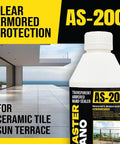 Heavy Duty Invisible Waterproof Sealant With Tough As Nails Nano Shield For Concrete Tile Marble And Masonry on a sun terrace.