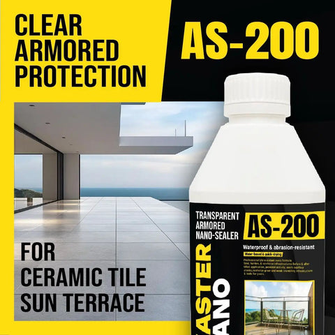 Heavy Duty Invisible Waterproof Sealant With Tough As Nails Nano Shield For Concrete Tile Marble And Masonry on a sun terrace.