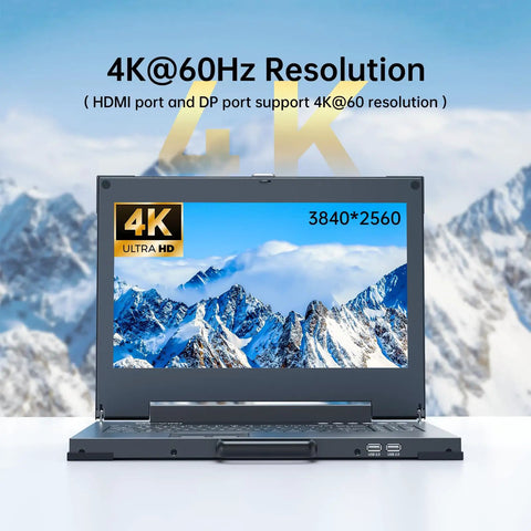 Heavy Duty Portable Kvm Console And Slick Crash Cart Featuring 15.6 Inch 4K Lcd Screen And Built In Battery For Zero Hassle Server Fixes And Straight Up Datacenter Work with 4K resolution display.