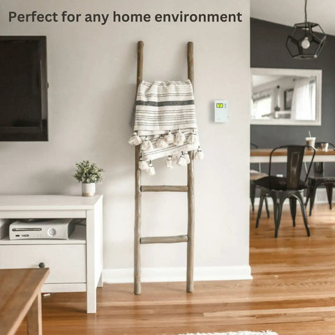 Battery-powered mechanical non programmable thermostat for heat only systems installed in a cozy home environment.