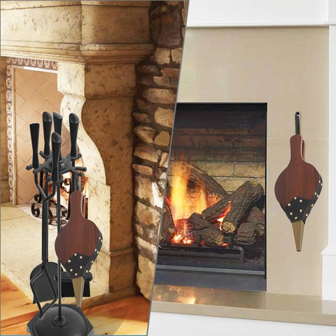Heavy Duty 19 Inch Fireplace Bellows Large Fire Blower Built Tough For Wood Stoves And Outdoor Fire Pits Two Hand Air Pump To Kickstart Coals And Fuel Campfires Anytime Durable Brown Design