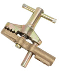 Top Notch Welding Ground Clamp With Robust Brass And Iron Build For Serious Pros Reaching Strong 800 Amp Capacity, close-up of brass body.