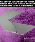 Top Shelf Center Square And Precision Center Finder For Round Bars Up To 1.5 Inch Diameter Crafted From Cold Rolled Steel, 80mm size.