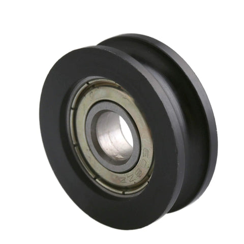 Four Piece U Type Black Pulley Wheel Set With 8mm Shaft Hole And 30mm Diameter For Smooth Rolling Rails Heavy Duty Replacement Roller Bearing Max Load 99kg Ideal For DIY Projects Equipment Upgrades And Garage Setups, black U-type pulley wheel