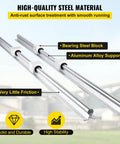 Happybuy linear rail kit: two silver aluminum SBR20 rails with white SBR20UU bearing blocks