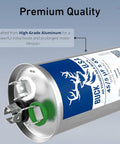 Dual Run Capacitor 45 And 5 MFD 6 Percent Tolerance CBB65B For HVAC Systems, showing labeled terminals and aluminum body.