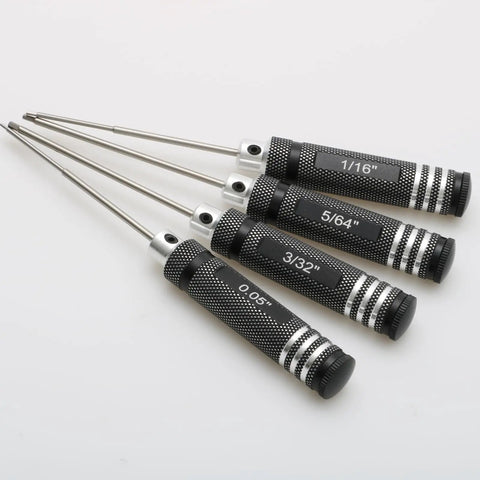 Four Piece Hex Key Screwdriver Set With Straight Handle Allen Wrenches For Hobby RC Drones And Model Aircraft Maintenance